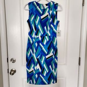 NWT Calvin Klein Geometric Print Sheath Dress